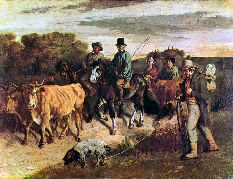 Gustave Courbet Bauern von Flagey bei der Ruckkehr vom Markt